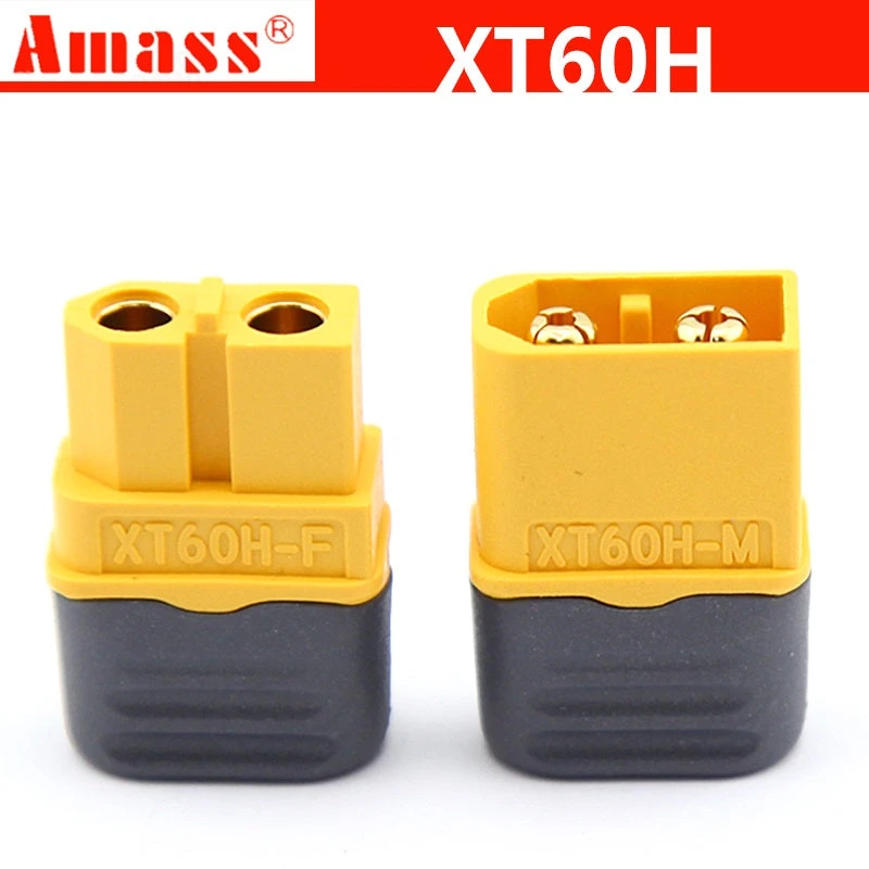 XT60 Connectors By Amass Yellow 2 Pairs - Image 2