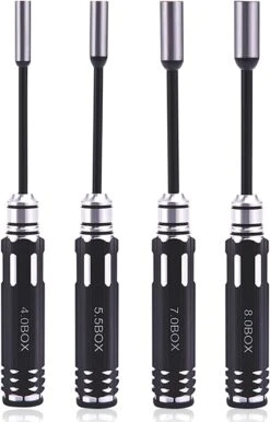 Hex Nut Driver Set 4.0MM, 5.5MM, 7.0MM, 8.0MM 4 Pcs