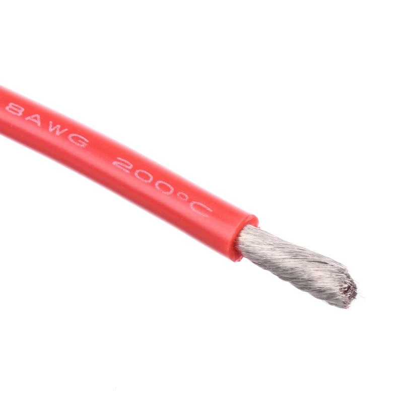 8 AWG Bulk Roll Silicone Wire Priced For Per Foot - Red