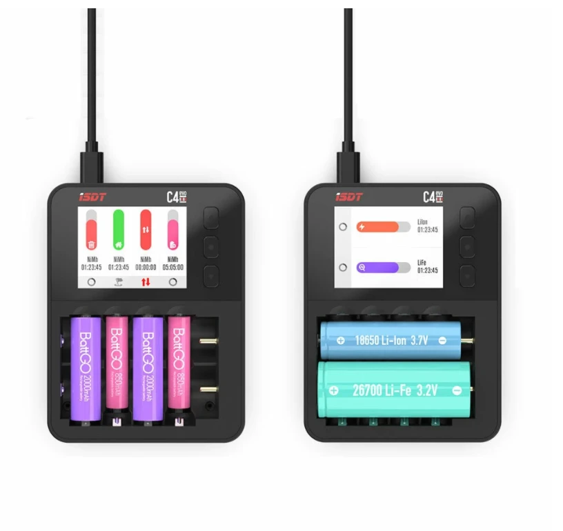 ISDT C4 EVO 36W 8A 6 Channels Smart Battery Charger With USB Output For 18650 26650 AA AAA Battery - Image 2