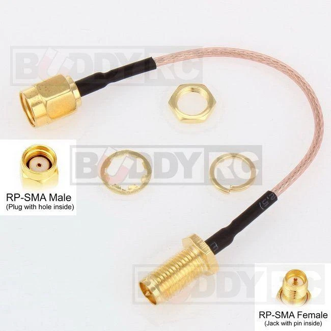 10CM RP-SMA Male To RP-SMA Female Cable