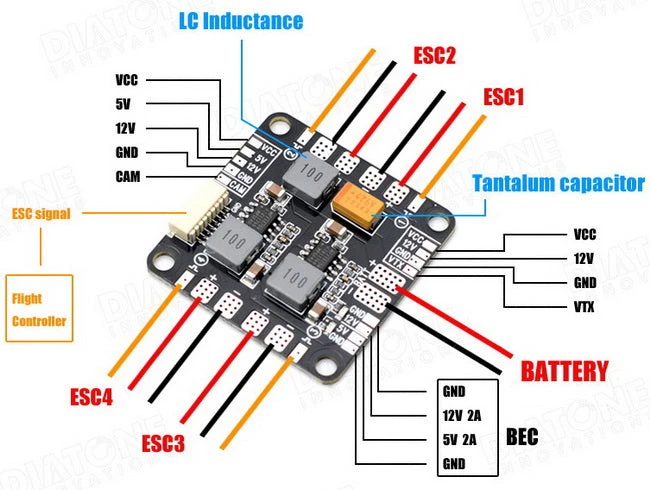 Diatone V8.3 LC Filter Power Distribution Board - Image 2