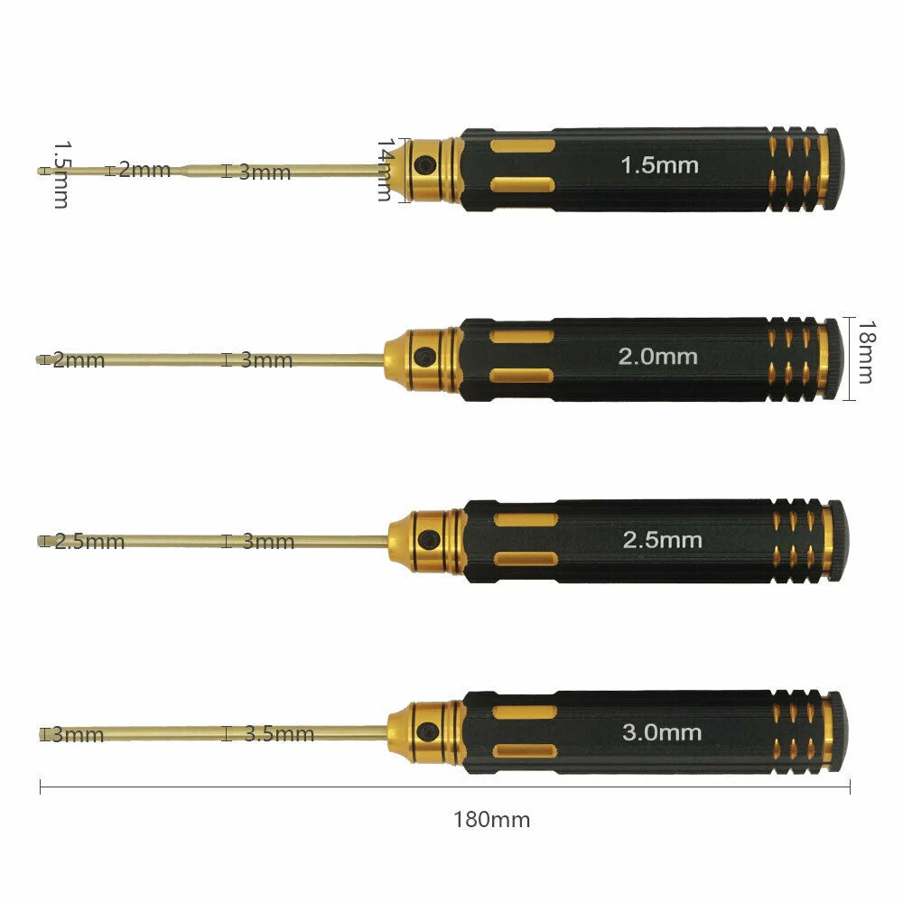 18PCS RC Tools Kits Hex Screwdriver Set Titanium Nitride Coated - Image 2